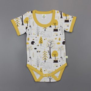 Yellow Kingdom Half Sleeve Bodysuit - imababywear