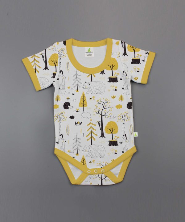 Yellow Kingdom Half Sleeve Bodysuit - imababywear