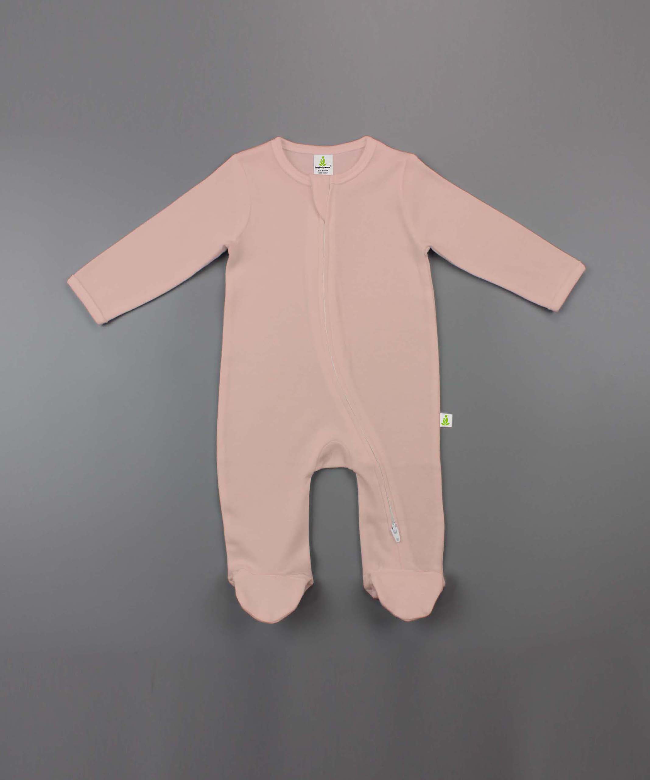 Peach Long Sleeve Zipsuit With Feet – PoleStar Garments