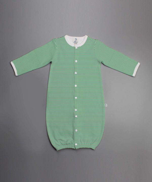 Green Stripes Convertible Sleepsuit-imababywear