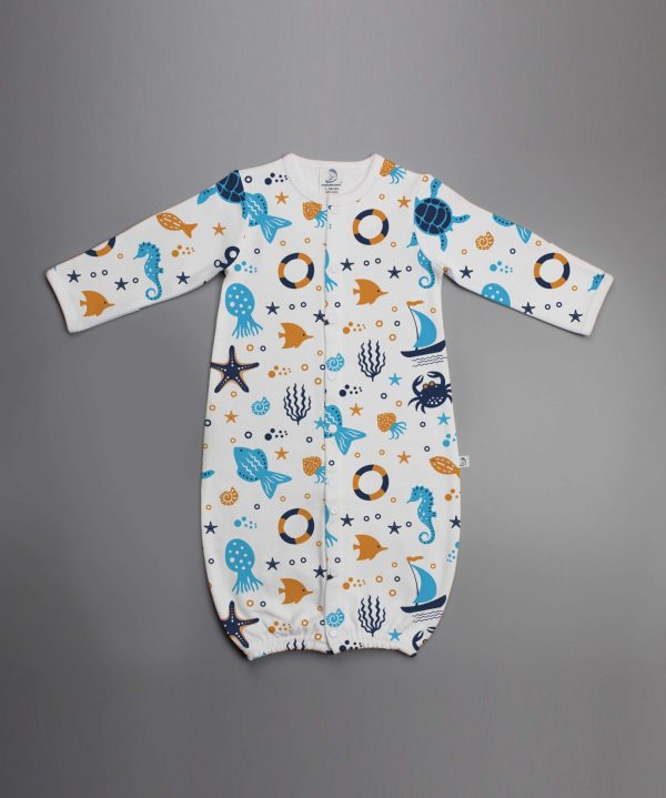 Marine Life Convertible Sleepsuit-imababywear