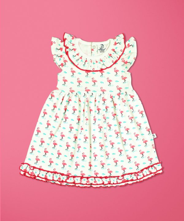 Miss Flamingo Knitted Frill Gown-imababywear