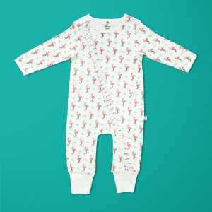 Miss Flamingo Long Sleeve Zipsuit-imababywear