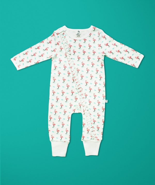 Miss Flamingo Long Sleeve Zipsuit-imababywear