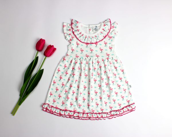 Miss Flamingo Knitted Frill Gown-imababywear