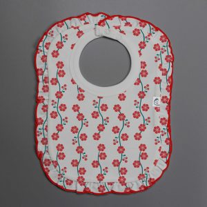 Red Blossom frill bib-imababywear