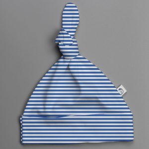 Blue Stripes knotted beanie-imababywear