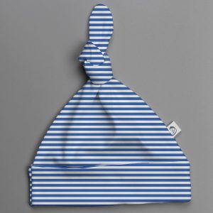 Blue Stripes knotted beanie-imababywear