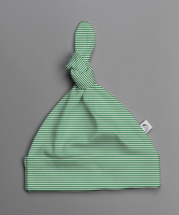 Green Stripes Knotted Beanie-imababywear