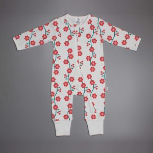 Red Blossom long sleeve zipsuit-imababywear