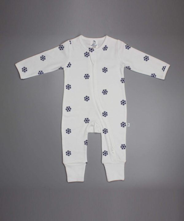 Snow Flakes long sleeve zipsuit-imababywear