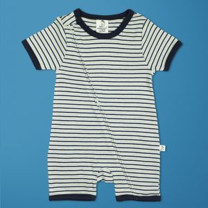 Nautical Stripes Short Sleeve Zipsuit-imababywear