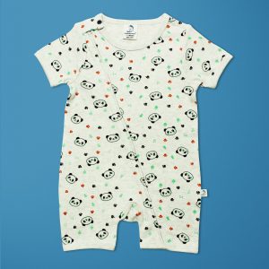 Little Panda Short Sleeve Zipsuit-imababywear