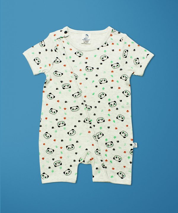 Little Panda Short Sleeve Zipsuit-imababywear