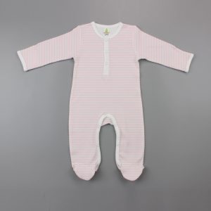 pink stripes Button Growsuit-imababywear