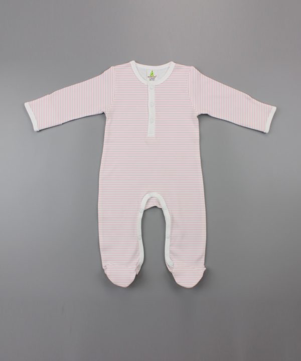 pink stripes Button Growsuit-imababywear