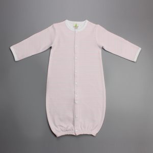 pink stripes Convertible Sleepsuit-imababywear