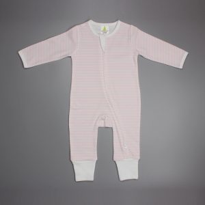 pink stripes Long sleeve Zipsuit-imababywear