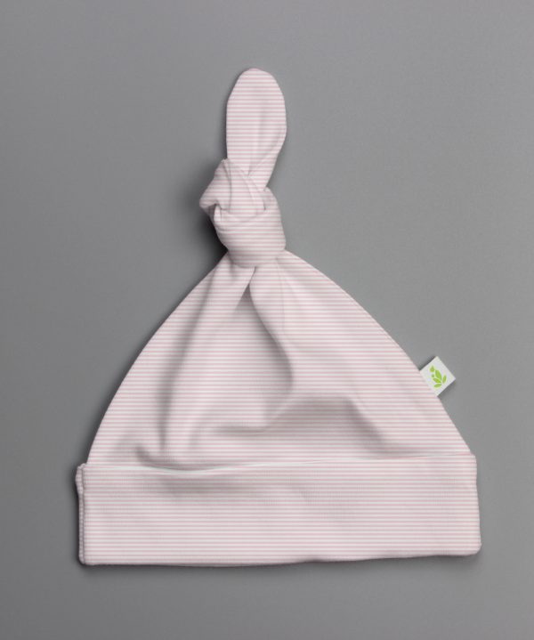 pink stripes knotted beanie-imababywear