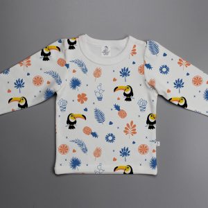 Toucan Forest puff sleeve T-shirt-imababywear