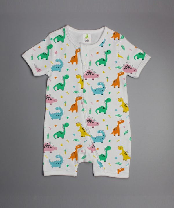 Dino Land Short Sleeve Zipsuit-imababywear