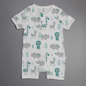 Animal Kingdom short sleeve zipsuit-imababywear