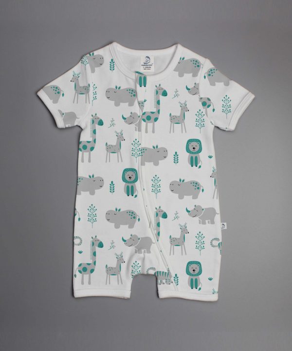 Animal Kingdom short sleeve zipsuit-imababywear