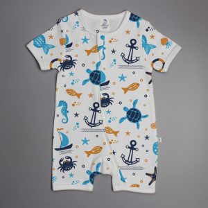 Marine Life short sleeve zipsuit-imababywear