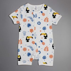Toucan Forest short sleeve zipsuit-imababywear