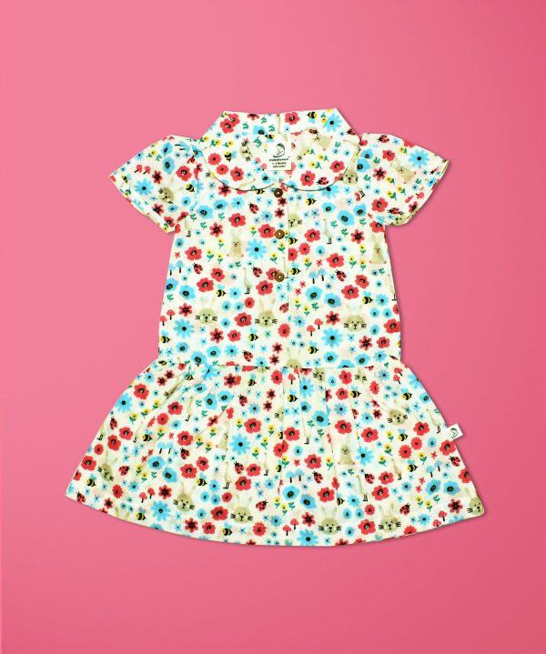 Flora And Fauna Woven Peter Pan Dress-imababywear