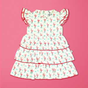 Miss Flamingo Woven Layered Dress-imababywear