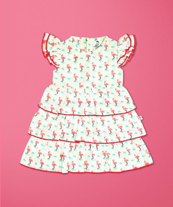 Miss Flamingo Woven Layered Dress-imababywear