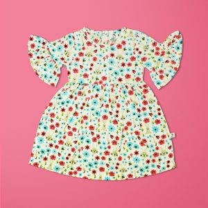 Flora And Fauna Woven Ruffle Sleeve-imababywear