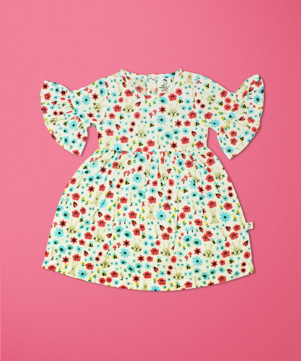 Flora And Fauna Woven Ruffle Sleeve-imababywear